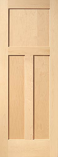 Maple Shaker 3-Panel Wood Interior Door Maple Shaker 3-Panel Wood Interior Door